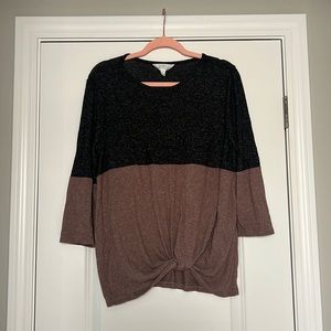 Front Twist Knit Top (L)
